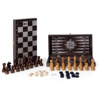 Игра 3 в 1 деревянная Классика (шахматы,нарды,шашки) 297-18 40*40 см Венге