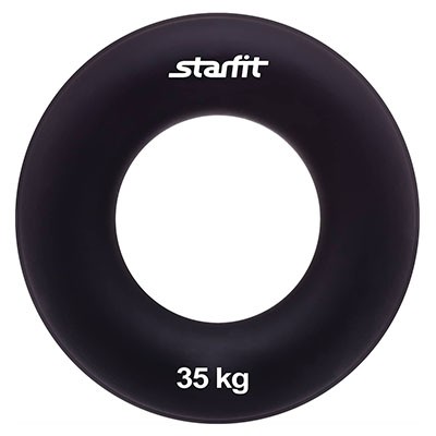 Эспандер кистевой ES-404 "Кольцо", диаметр 8,8 см, 35 кг, чёрный