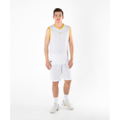 Майка баскетбольная JBT-1020-014, белый/желтый, детская