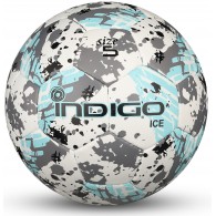 Мяч футбольный №5 INDIGO ICE тренировочный (PU) IN027 Бело-голубо-серый