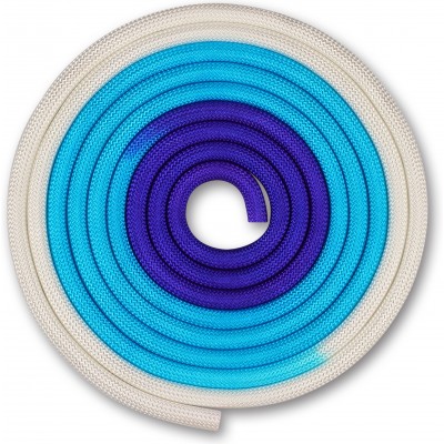Скакалка для художественной гимнастики утяжеленная трехцветная INDIGO 165 г IN167 3 м Бело-сине-фиолетовый