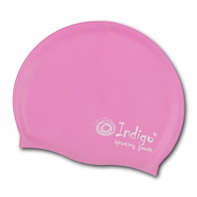 Шапочка для плавания силиконовая INDIGO однотонная 105 SC Розовый