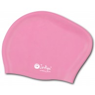 Шапочка для плавания силиконовая длинные волосы INDIGO 805 SC Розовый