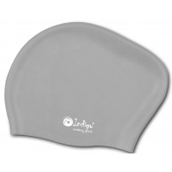 Шапочка для плавания силиконовая длинные волосы INDIGO 801 SC Серый